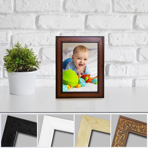 Photo Frames Personalized with 5 X7 inch vertical or horizontal photos | Available in Multiple Colours | Desk Top or Wall Mount