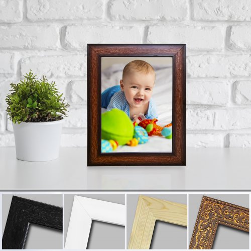 Photo Frames Personalized with 6 X 8 inch vertical or horizontal photos | Available in Multiple Colours | Desk Top or Wall Mount