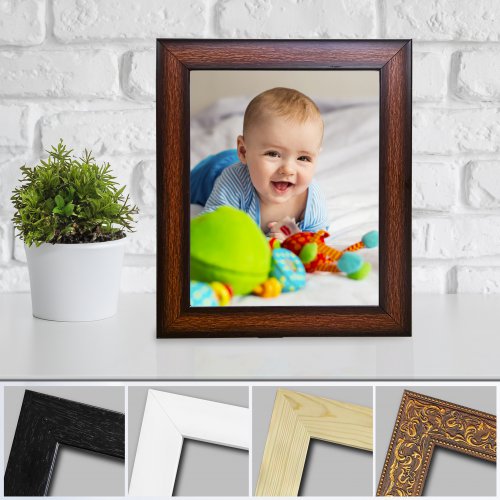 Photo Frames Personalized with 8 X 10 inch vertical or horizontal photos | Available in Multiple Colours | Desk Top or Wall Mount