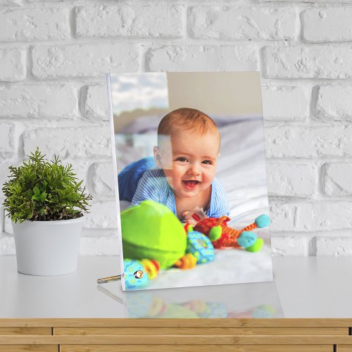 Acrylic Photo Stand Personalized with 8 X 10 inch vertical or horizontal photos | Non-breakable | With Flexible Stand